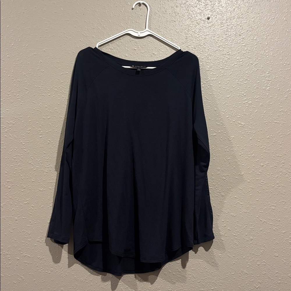 Athleta Move With Ease Top - Black(?) with mesh detailing - Large